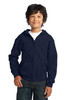 Gildan® Youth Heavy Blend™ Full-Zip Hooded Sweatshirt. 18600B Navy