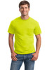 Gildan® - Ultra Cotton® 100% Cotton T-Shirt with Pocket.  2300 Safety Green