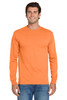 Jerzees® - Dri-Power® 50/50 Cotton/Poly Long Sleeve T-Shirt.  29LS Safety Orange