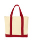 Port Authority® - Ideal Twill Two-Tone Shopping Tote.  B400 Natural/ Red