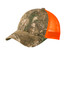 Port Authority® Structured Camouflage Mesh Back Cap. C930 Realtree Xtra/ Neon Orange