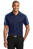 Port Authority® Silk Touch™ Performance Colorblock Stripe Polo. K547 Navy/ Carolina Blue