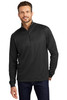 Port Authority® Vertical Texture 1/4-Zip Pullover. K805 Black/ Iron Grey