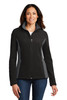 Port Authority® Ladies Colorblock Value Fleece Jacket. L216 Black/ Battleship Grey