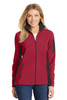 Port Authority® Ladies Summit Fleece Full-Zip Jacket. L233 Rich Red/ Black