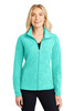 Port Authority® Ladies Heather Microfleece Full-Zip Jacket. L235 Aqua Green Heather