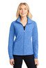 Port Authority® Ladies Heather Microfleece Full-Zip Jacket. L235 Light Royal Heather