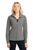 Port Authority® Ladies Heather Microfleece Full-Zip Jacket. L235 Pearl Grey Heather