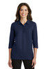 Port Authority® Ladies Silk Touch™ 3/4-Sleeve Polo. L562 Navy