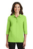 Port Authority® Ladies Silk Touch™ 3/4-Sleeve Polo. L562 Lime XS