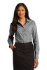 Port Authority® Ladies Long Sleeve Gingham Easy Care Shirt. L654 Black/ Charcoal
