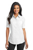 Port Authority® Ladies Short Sleeve SuperPro™ Oxford Shirt. L659 White