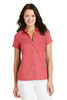 Port Authority® Ladies Textured Camp Shirt. L662 Deep Coral XS