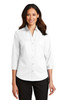 Port Authority® Ladies 3/4-Sleeve SuperPro™ Twill Shirt. L665 White