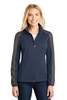 Port Authority® Ladies Active Colorblock Soft Shell Jacket. L718 Dress Blue Navy/ Grey Steel