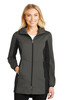 Port Authority® Ladies Active Hooded Soft Shell Jacket. L719 Grey Steel/ Deep Black