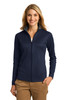 Port Authority® Ladies Vertical Texture Full-Zip Jacket. L805 True Navy/ Iron Grey