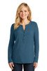 Port Authority® Ladies Concept Henley Tunic. LK5432 Dusty Blue