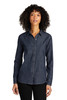 Port Authority® Ladies Long Sleeve Perfect Denim Shirt LW676 Dark Wash