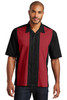 Port Authority® Retro Camp Shirt.  S300 Black/ Red