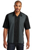Port Authority® Retro Camp Shirt.  S300 Black/ Steel Grey