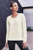 OGIO® Ladies Luuma Flex Long Sleeve V-Neck LOG825 Ivory Snow Lifestyle