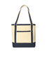 Port Authority® Medium Cotton Canvas Boat Tote. BG412 Natural/ Navy