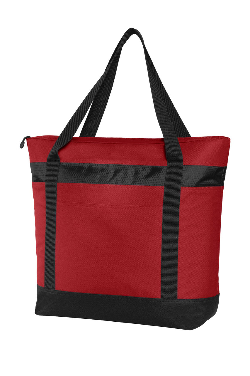 Port Authority® Large Tote Cooler. BG527 Chili Red/ Black