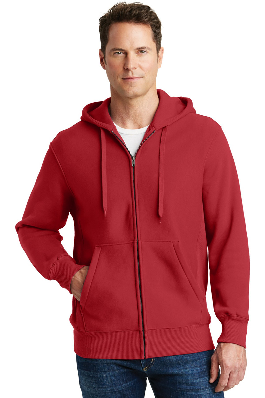 Sport-Tek® Super Heavyweight Full-Zip Hooded Sweatshirt.  F282 Red