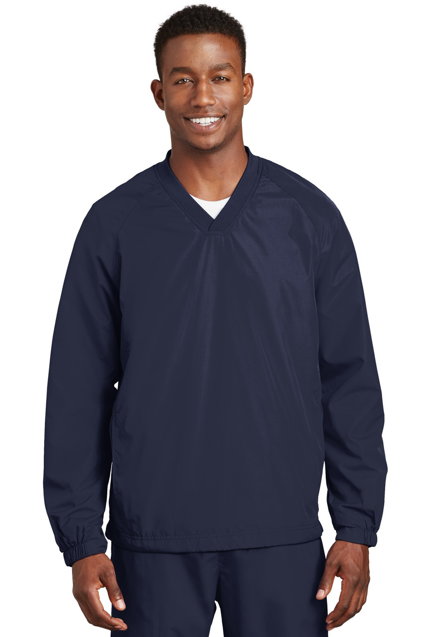 Sport-Tek® V-Neck Raglan Wind Shirt. JST72 True Navy XS