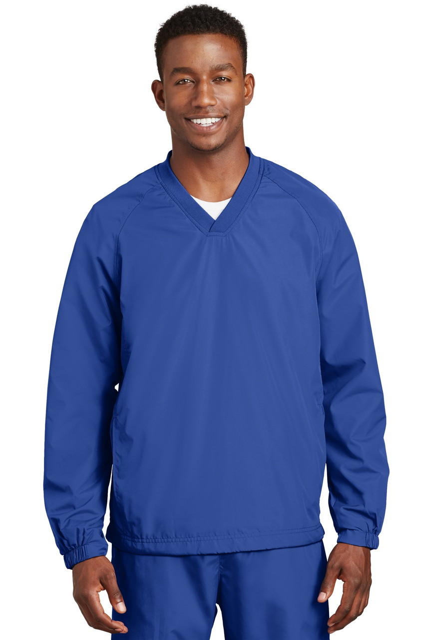 Sport-Tek® V-Neck Raglan Wind Shirt. JST72 True Royal XS