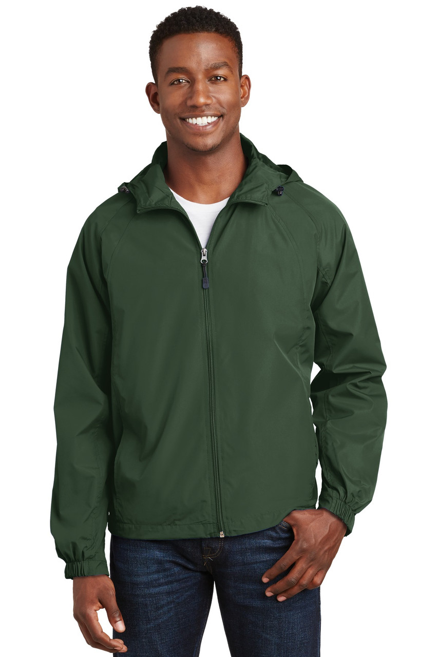 Sport-Tek® Hooded Raglan Jacket. JST73 Forest Green XS
