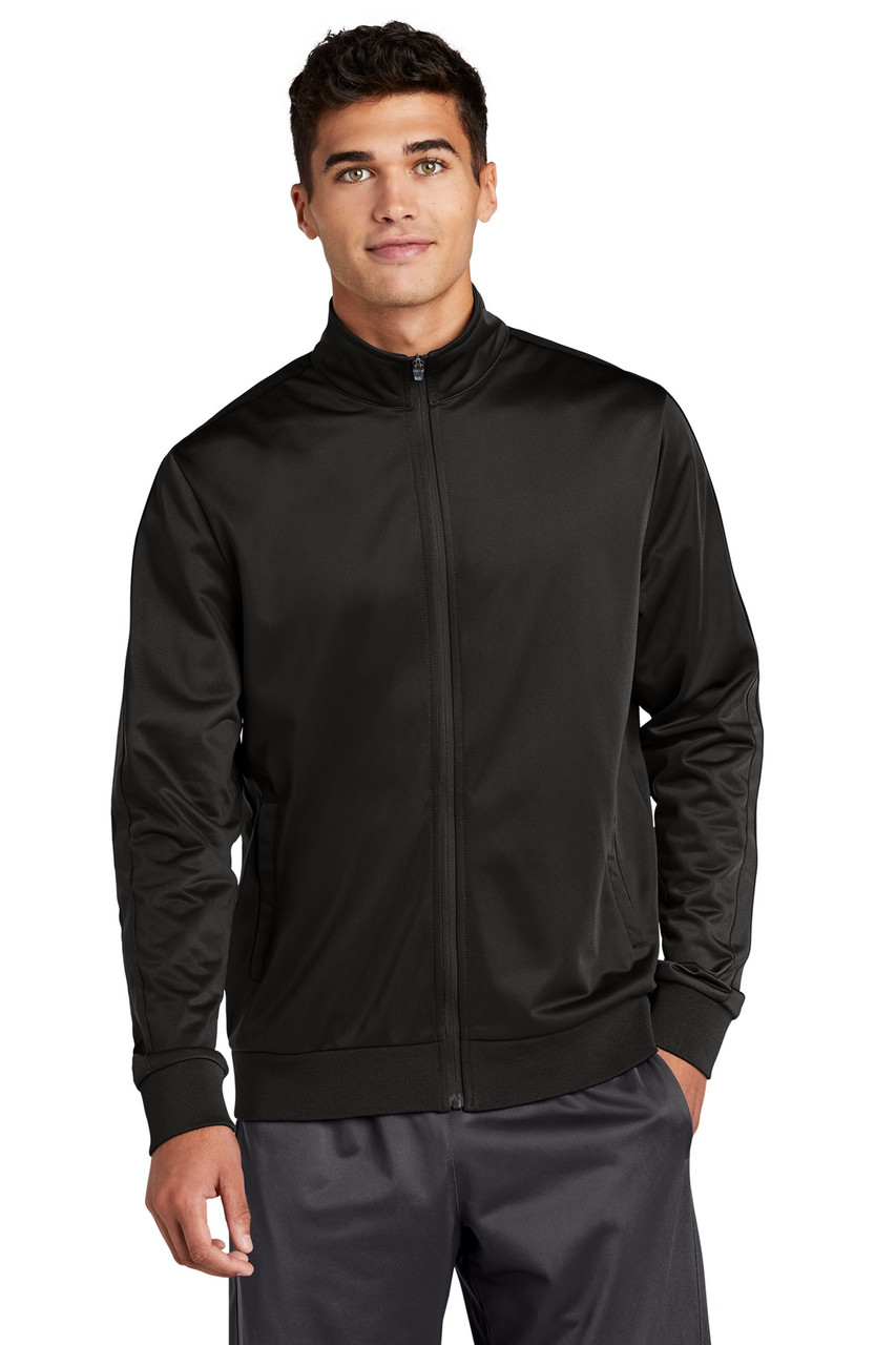 Sport-Tek ® Tricot Track Jacket. JST94 Black/ Black