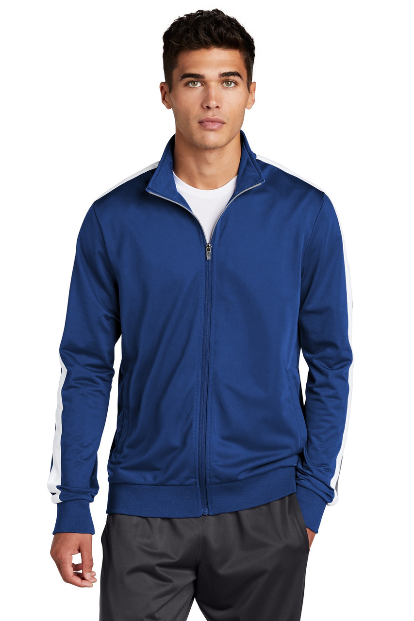 Sport-Tek ® Tricot Track Jacket. JST94 True Royal/ White