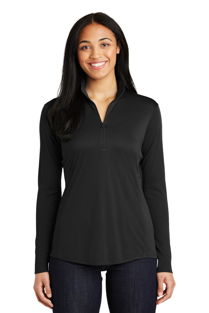 Sport-Tek® Ladies PosiCharge® Competitor™ 1/4-Zip Pullover. LST357 Black