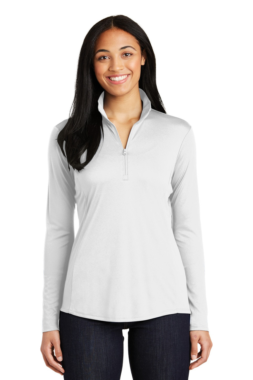 Sport-Tek® Ladies PosiCharge® Competitor™ 1/4-Zip Pullover. LST357 White