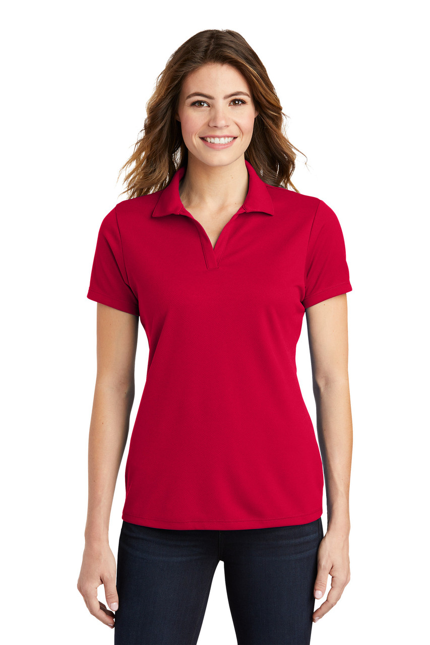 Sport-Tek® Ladies PosiCharge® RacerMesh® Polo. LST640 Deep Red