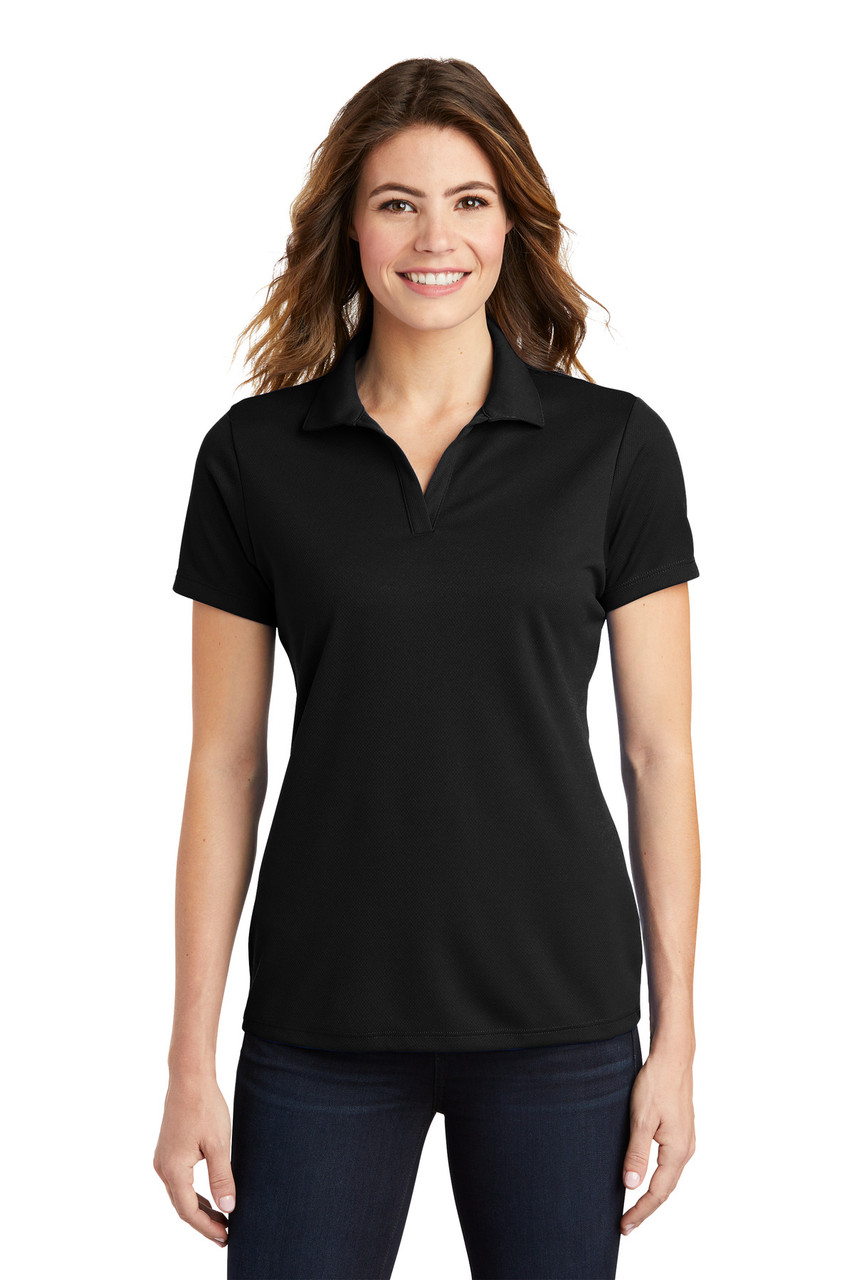 Sport-Tek® Ladies PosiCharge® RacerMesh® Polo. LST640 Black