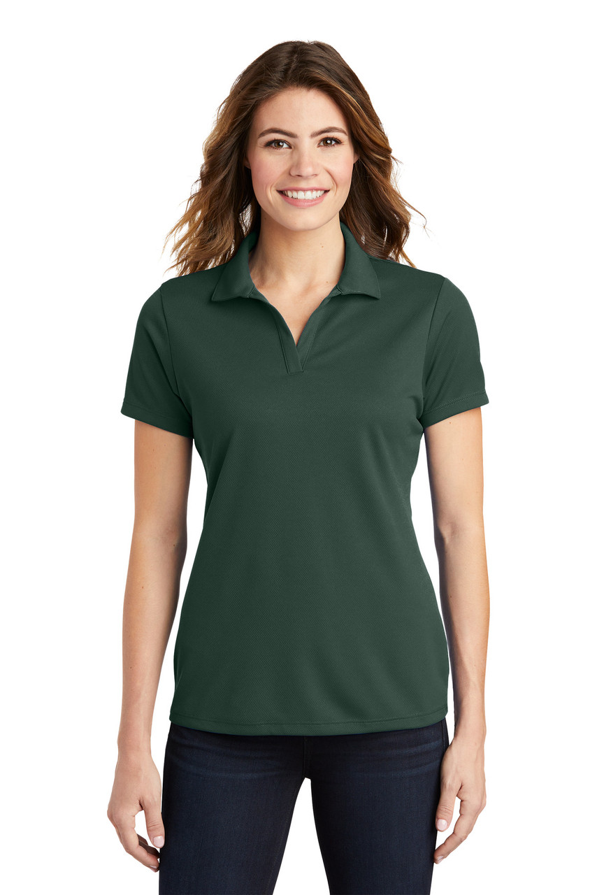 Sport-Tek® Ladies PosiCharge® RacerMesh® Polo. LST640 Dark Forest Green