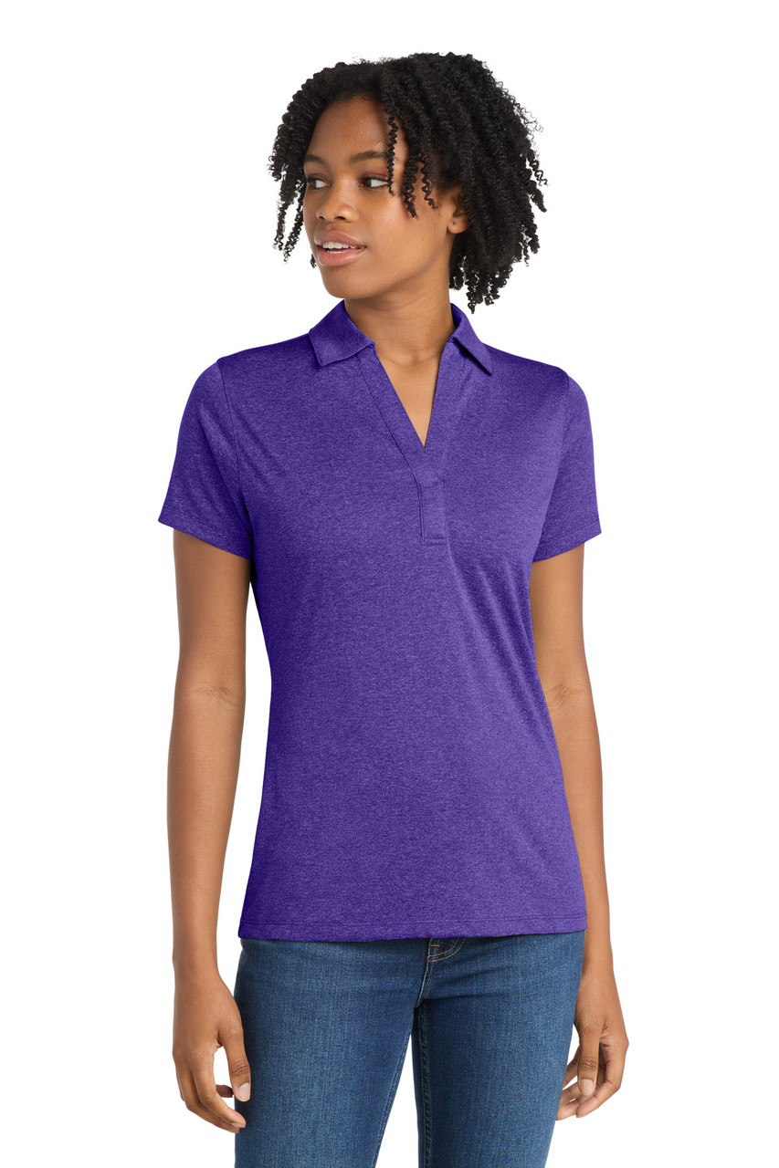 Sport-Tek® Women's Heather Contender™ Polo. LST660 Varsity Purple Heather Sport-Tek® Women's Heather Contender™ Polo. LST660 Varsity Purple Heather