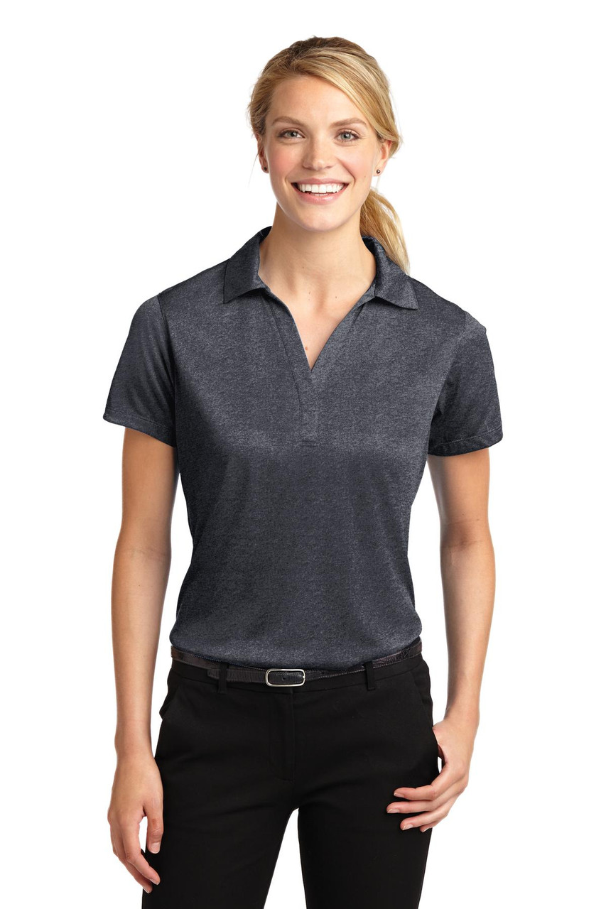 Sport-Tek® Ladies Heather Contender™ Polo. LST660 Graphite Heather