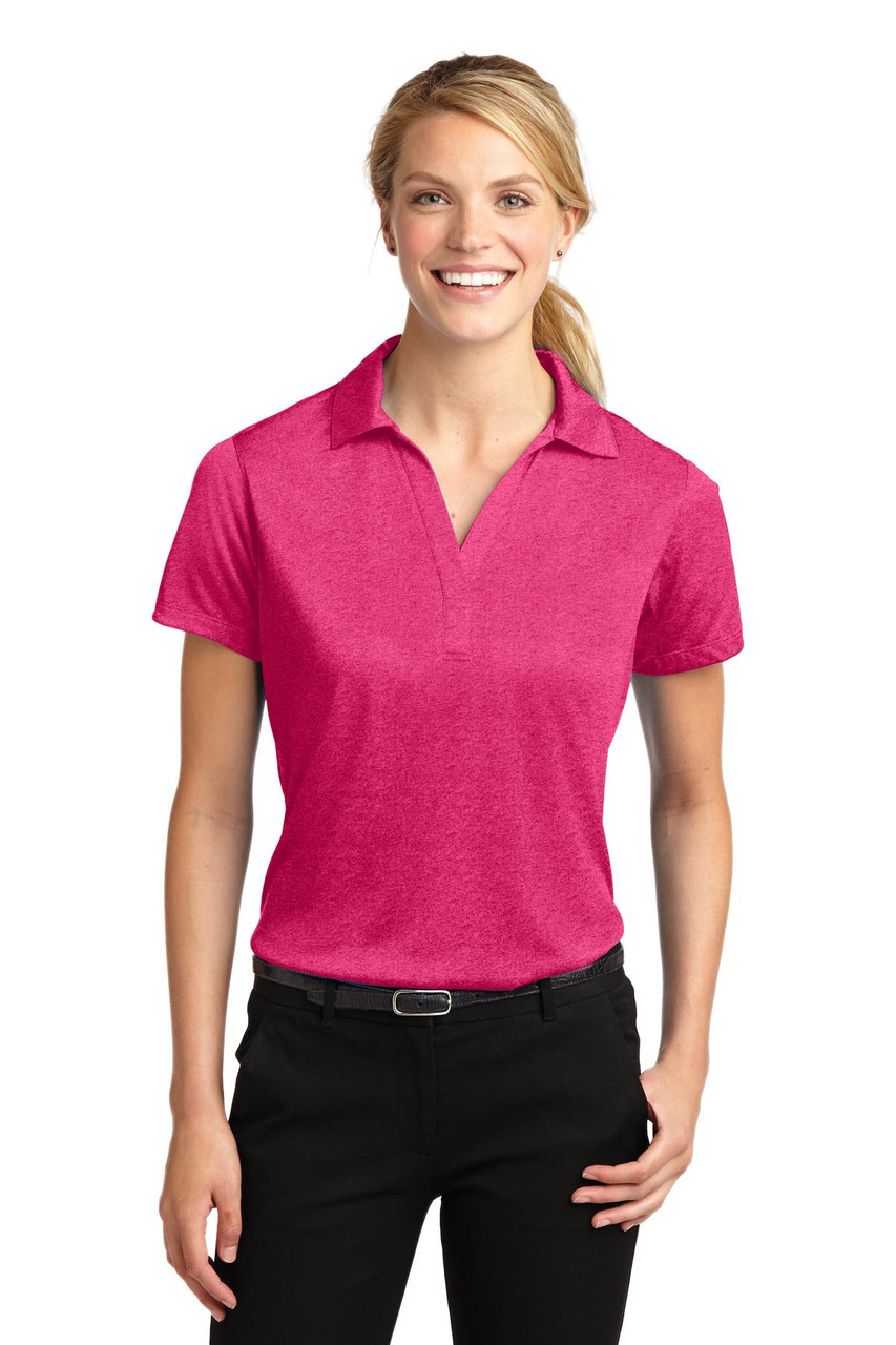 Sport-Tek® Ladies Heather Contender™ Polo. LST660 Pink Raspberry Heather