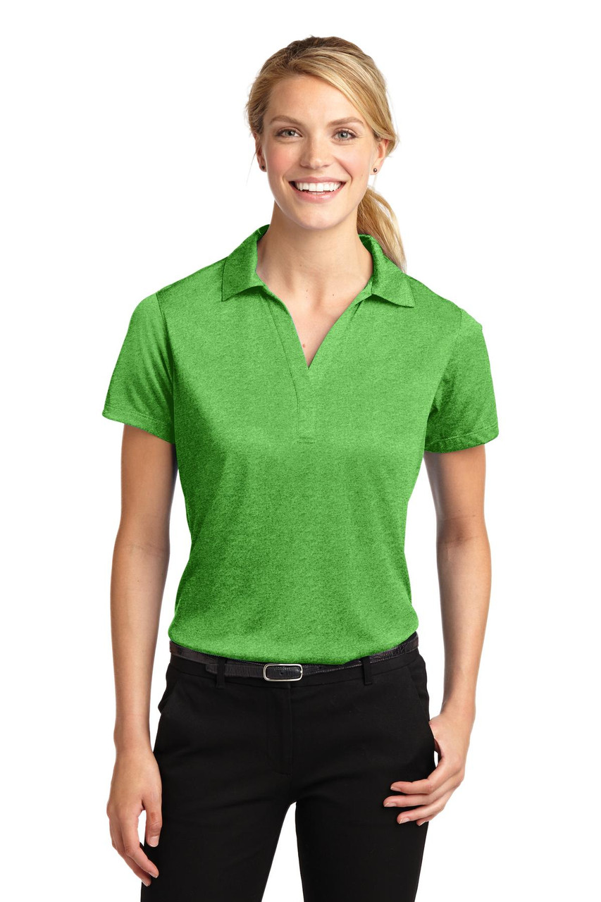 Sport-Tek® Ladies Heather Contender™ Polo. LST660 Turf Green Heather