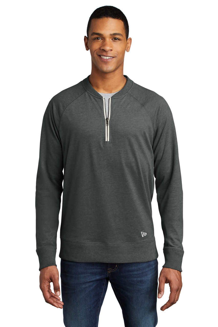 New Era ® Sueded Cotton Blend 1/4-Zip Pullover NEA123 Black Heather