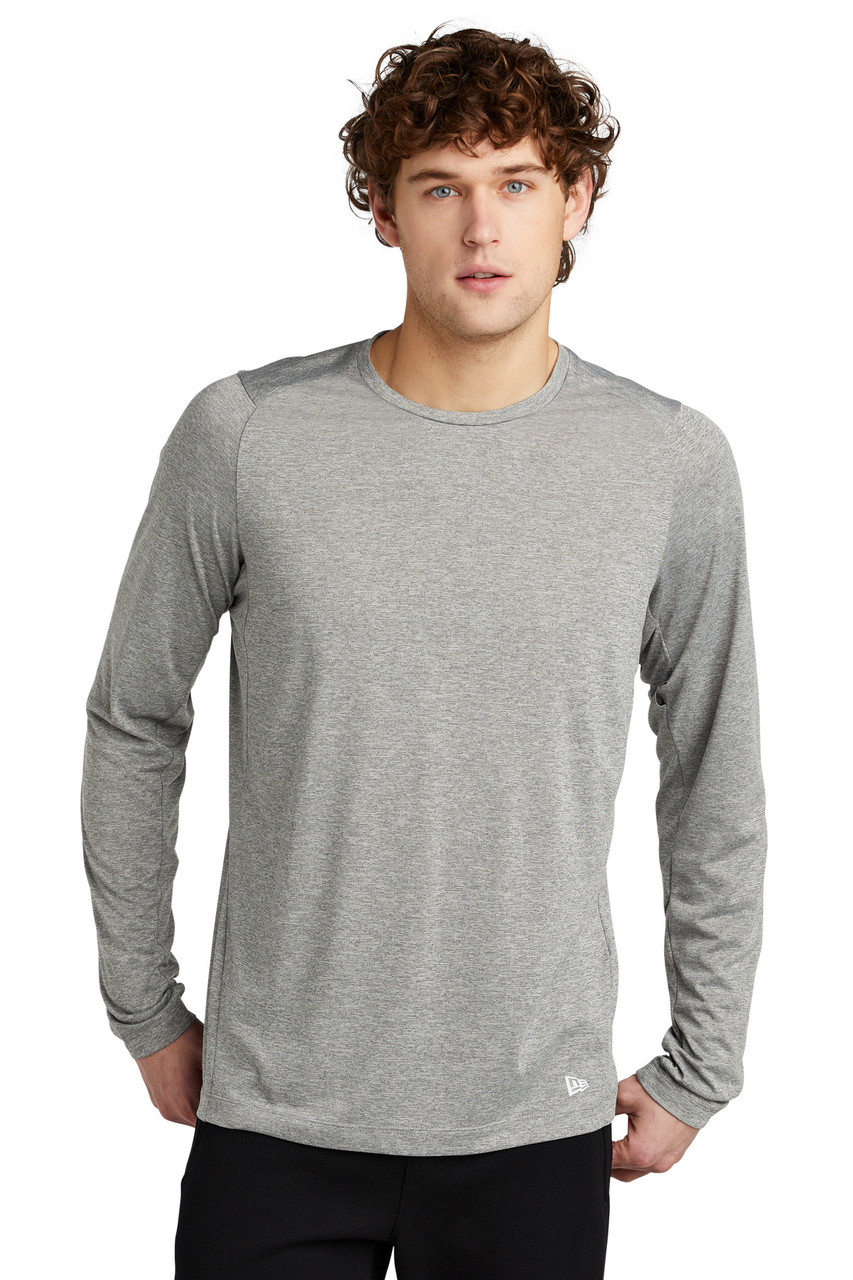 New Era ® Series Performance Long Sleeve Crew Tee. NEA201 Rainstorm Grey