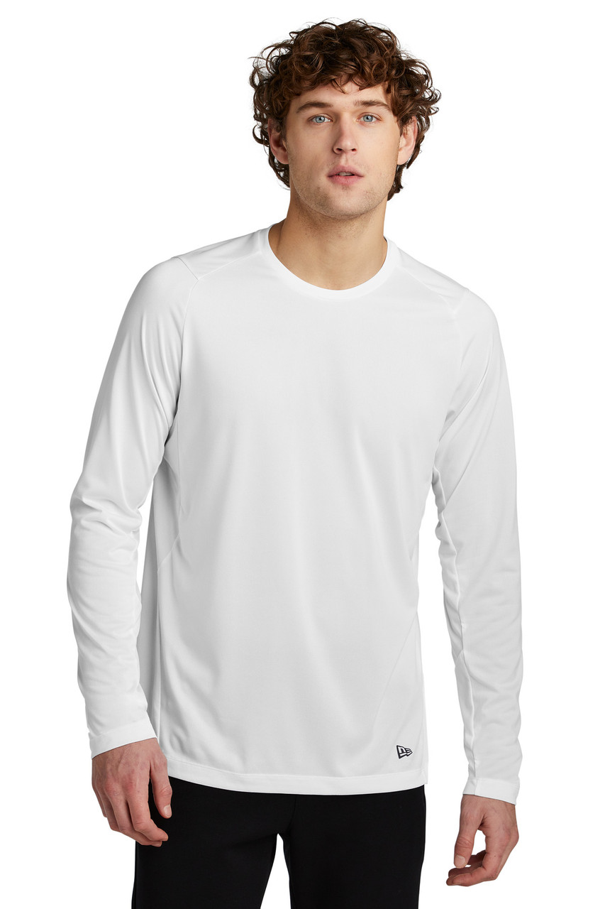 New Era ® Series Performance Long Sleeve Crew Tee. NEA201 White Solid