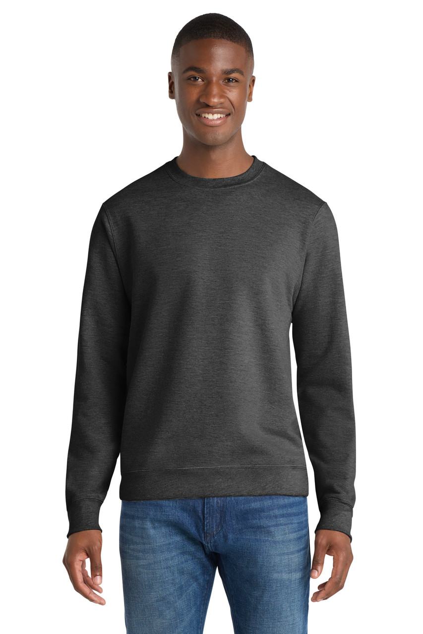 Port & Co™ Fan Favorite Fleece Crewneck Sweatshirt. PC850 Dark Heather Grey