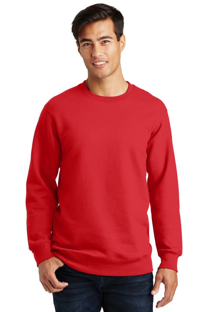 Port & Company® Fan Favorite Fleece Crewneck Sweatshirt. PC850 Bright Red