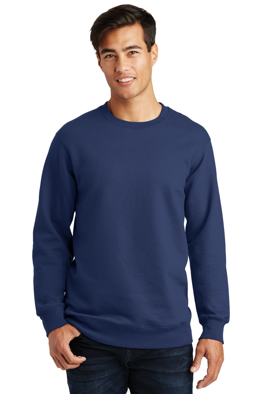 Port & Company® Fan Favorite Fleece Crewneck Sweatshirt. PC850 Team Navy