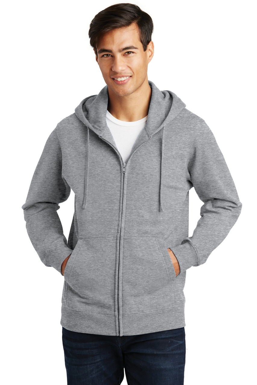 Port & Company® Fan Favorite Fleece Full-Zip Hooded Sweatshirt. PC850ZH Athletic Heather